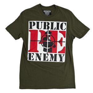 Public Enemy Mens Medium Rap Tee Crosshair Logo Control Brand